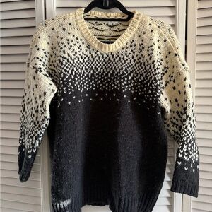 Madewell Black and Cream Women's Sweater